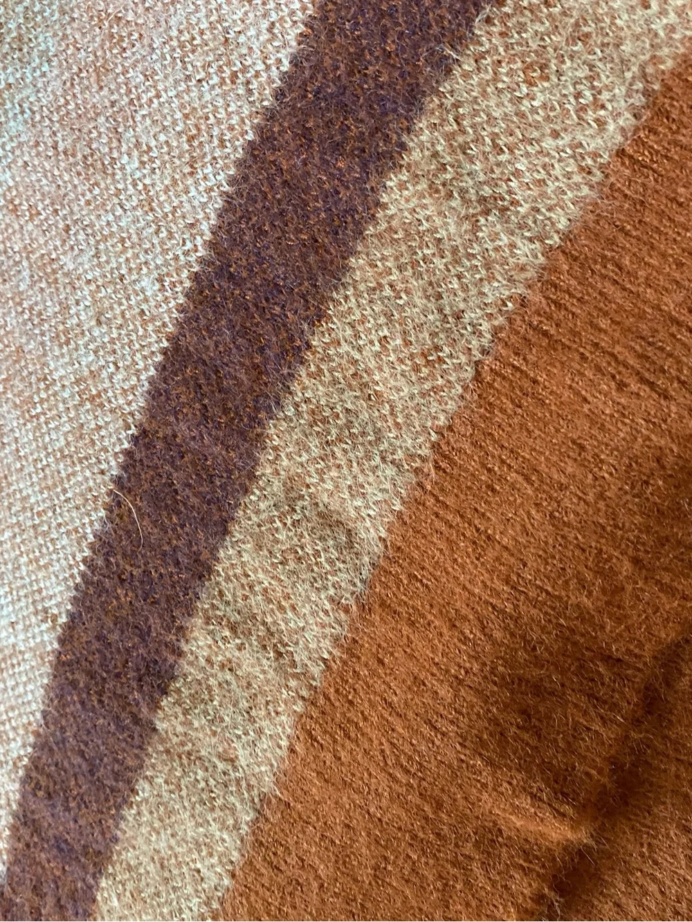 Free People Rust & Mauve Striped Crop Sweater